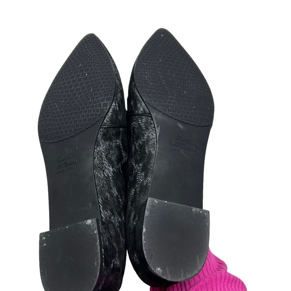 STUART WEITZMAN | Cheetah Print Loafer Flats Leather Heeled Pointed Toe Career - Picture 5 of 6